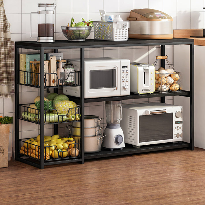 Modern Engineered Wood Buffet/Console Open Storage Buffet Stand for Kitchen Black Clearhalo 'buffet_sideboard' 'Buffets & Sideboards' 'Furniture' 'furniture_buffet_sideboard' 'Kitchen & Dining Furniture' 4948140