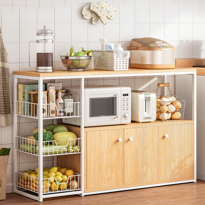 Modern Engineered Wood Buffet/Console Open Storage Buffet Stand for Kitchen Wood 47"L x 12"W x 31"H Clearhalo 'buffet_sideboard' 'Buffets & Sideboards' 'Furniture' 'furniture_buffet_sideboard' 'Kitchen & Dining Furniture' 4948146