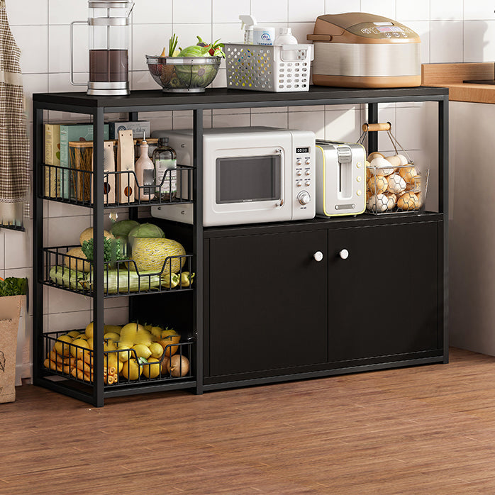 Modern Engineered Wood Buffet/Console Open Storage Buffet Stand for Kitchen Gloss Black 39"L x 12"W x 31"H Clearhalo 'buffet_sideboard' 'Buffets & Sideboards' 'Furniture' 'furniture_buffet_sideboard' 'Kitchen & Dining Furniture' 4948153