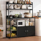 Modern Engineered Wood Buffet/Console Open Storage Buffet Stand for Kitchen Gloss Black Clearhalo 'buffet_sideboard' 'Buffets & Sideboards' 'Furniture' 'furniture_buffet_sideboard' 'Kitchen & Dining Furniture' 4948156