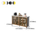 Contemporary Style Buffet Server Glass Doors and Stone Top Kitchen Server for Dining Room Clearhalo 'buffet_sideboard' 'Buffets & Sideboards' 'Furniture' 'furniture_buffet_sideboard' 'Kitchen & Dining Furniture' 4948193