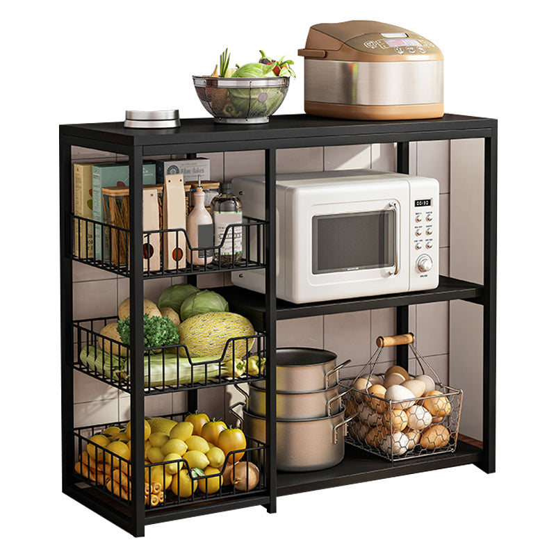 Modern Open Storage Buffet Sideboard Kitchen Engineered Wood Buffet Stand Black 31"L x 12"W x 31"H Clearhalo 'buffet_sideboard' 'Buffets & Sideboards' 'Furniture' 'furniture_buffet_sideboard' 'Kitchen & Dining Furniture' 4948195