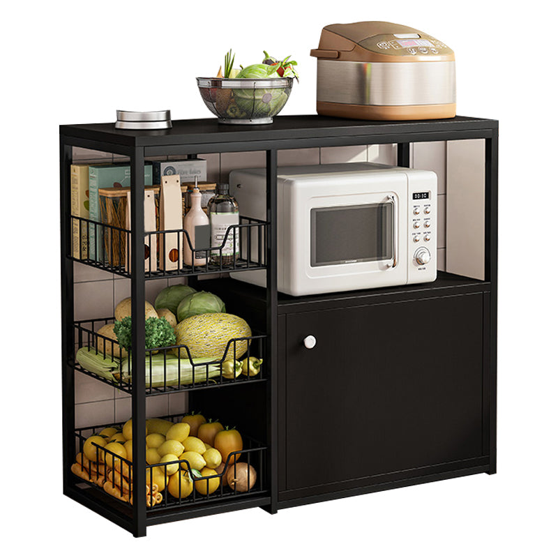 Modern Open Storage Buffet Sideboard Kitchen Engineered Wood Buffet Stand Gloss Black 31"L x 12"W x 31"H Clearhalo 'buffet_sideboard' 'Buffets & Sideboards' 'Furniture' 'furniture_buffet_sideboard' 'Kitchen & Dining Furniture' 4948201