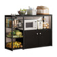 Modern Open Storage Buffet Sideboard Kitchen Engineered Wood Buffet Stand Gloss Black 39"L x 12"W x 31"H Clearhalo 'buffet_sideboard' 'Buffets & Sideboards' 'Furniture' 'furniture_buffet_sideboard' 'Kitchen & Dining Furniture' 4948203