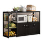 Modern Open Storage Buffet Sideboard Kitchen Engineered Wood Buffet Stand Gloss Black 47"L x 12"W x 31"H Clearhalo 'buffet_sideboard' 'Buffets & Sideboards' 'Furniture' 'furniture_buffet_sideboard' 'Kitchen & Dining Furniture' 4948204