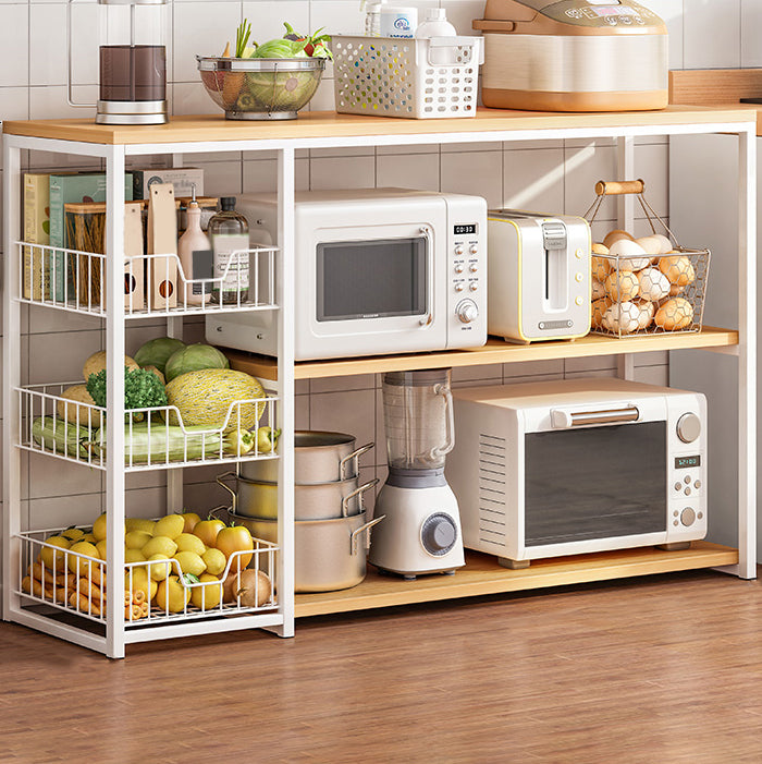 Modern Open Storage Buffet Sideboard Kitchen Engineered Wood Buffet Stand Natural 47"L x 12"W x 31"H Clearhalo 'buffet_sideboard' 'Buffets & Sideboards' 'Furniture' 'furniture_buffet_sideboard' 'Kitchen & Dining Furniture' 4948210