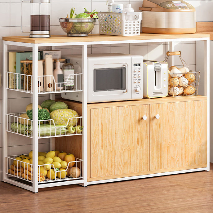 Modern Open Storage Buffet Sideboard Kitchen Engineered Wood Buffet Stand Wood 39"L x 12"W x 31"H Clearhalo 'buffet_sideboard' 'Buffets & Sideboards' 'Furniture' 'furniture_buffet_sideboard' 'Kitchen & Dining Furniture' 4948214