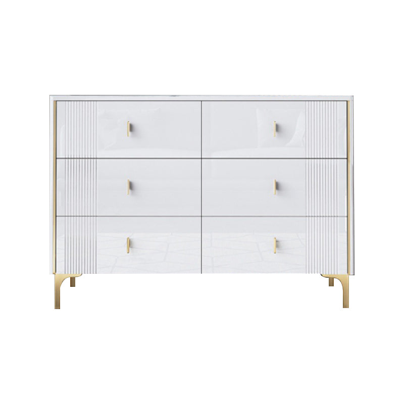 Modern Stone Countertop Credenza Engineered Wood Dining Buffet with Drawer for Living Room White Clearhalo 'buffet_sideboard' 'Buffets & Sideboards' 'Furniture' 'furniture_buffet_sideboard' 'Kitchen & Dining Furniture' 4948222