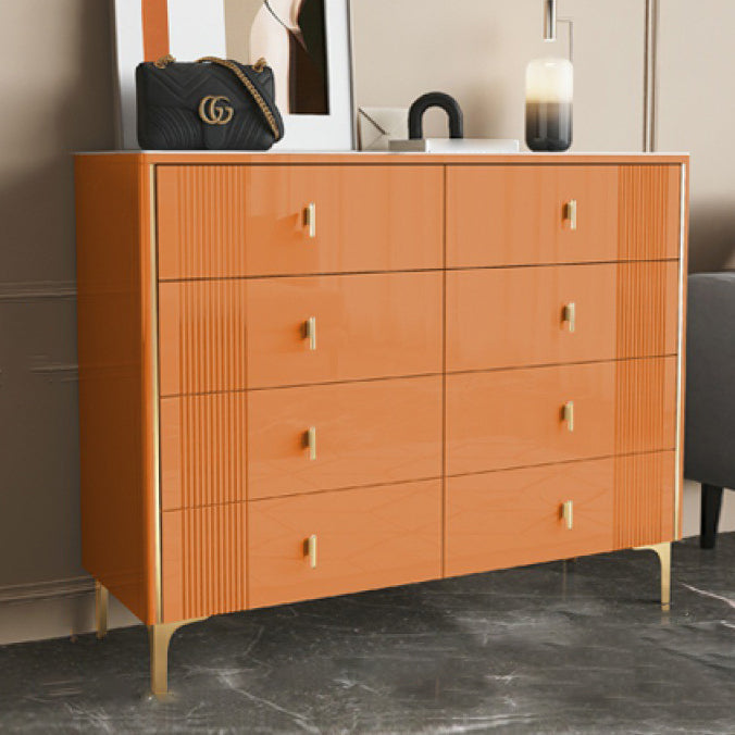 Modern Stone Countertop Credenza Engineered Wood Dining Buffet with Drawer for Living Room Orange 47"L x 16"W x 37"H Clearhalo 'buffet_sideboard' 'Buffets & Sideboards' 'Furniture' 'furniture_buffet_sideboard' 'Kitchen & Dining Furniture' 4948236