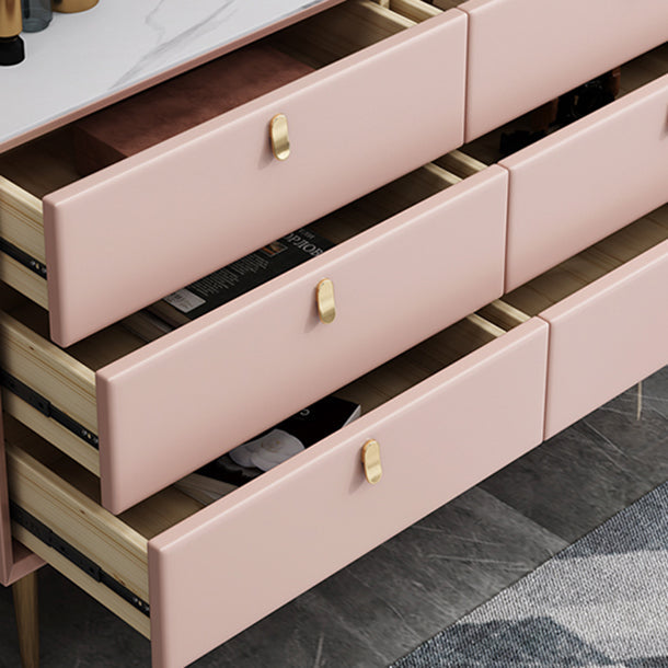 Modern Style Stone Buffet Sideboard 15.7"D Wood Buffet Server for Dining Room Clearhalo 'buffet_sideboard' 'Buffets & Sideboards' 'Furniture' 'furniture_buffet_sideboard' 'Kitchen & Dining Furniture' 4948256