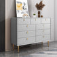 Modern Style Stone Buffet Sideboard 15.7"D Wood Buffet Server for Dining Room Light Gray 47"L x 16"W x 37"H Clearhalo 'buffet_sideboard' 'Buffets & Sideboards' 'Furniture' 'furniture_buffet_sideboard' 'Kitchen & Dining Furniture' 4948257