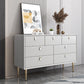 Modern Style Stone Buffet Sideboard 15.7"D Wood Buffet Server for Dining Room Light Gray 59"L x 16"W x 30"H Clearhalo 'buffet_sideboard' 'Buffets & Sideboards' 'Furniture' 'furniture_buffet_sideboard' 'Kitchen & Dining Furniture' 4948259