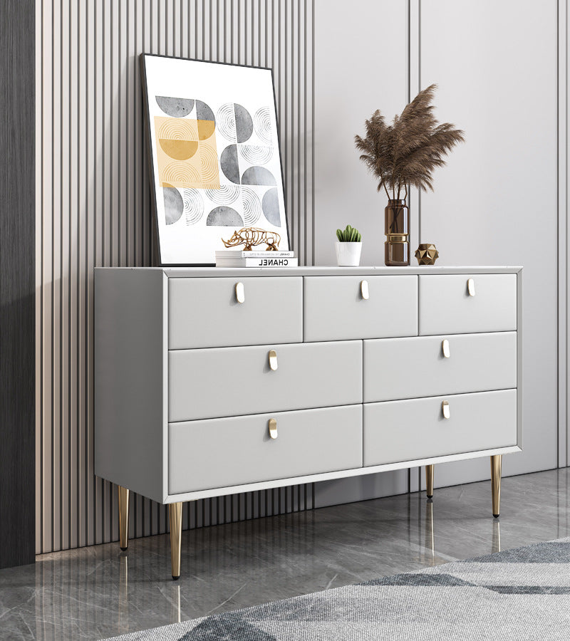 Modern Style Stone Buffet Sideboard 15.7"D Wood Buffet Server for Dining Room Light Gray 59"L x 16"W x 30"H Clearhalo 'buffet_sideboard' 'Buffets & Sideboards' 'Furniture' 'furniture_buffet_sideboard' 'Kitchen & Dining Furniture' 4948259