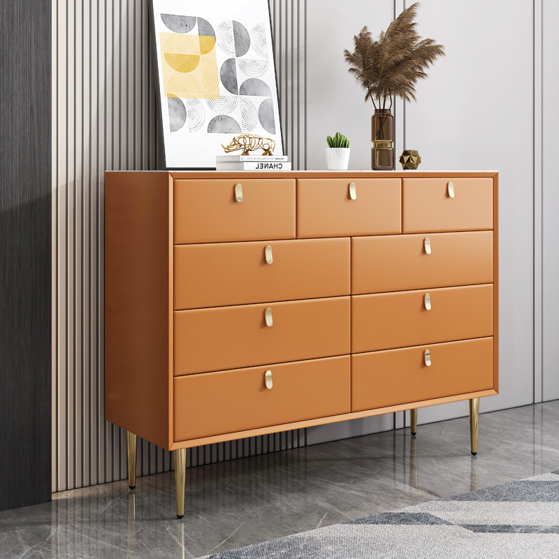 Modern Style Stone Buffet Sideboard 15.7"D Wood Buffet Server for Dining Room Orange 47"L x 16"W x 37"H Clearhalo 'buffet_sideboard' 'Buffets & Sideboards' 'Furniture' 'furniture_buffet_sideboard' 'Kitchen & Dining Furniture' 4948265