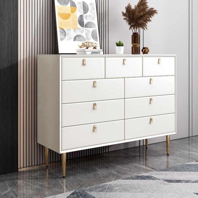 Modern Style Stone Buffet Sideboard 15.7"D Wood Buffet Server for Dining Room Off-White 47"L x 16"W x 37"H Clearhalo 'buffet_sideboard' 'Buffets & Sideboards' 'Furniture' 'furniture_buffet_sideboard' 'Kitchen & Dining Furniture' 4948270