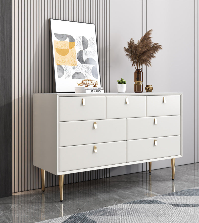 Modern Style Stone Buffet Sideboard 15.7"D Wood Buffet Server for Dining Room Off-White 59"L x 16"W x 30"H Clearhalo 'buffet_sideboard' 'Buffets & Sideboards' 'Furniture' 'furniture_buffet_sideboard' 'Kitchen & Dining Furniture' 4948271