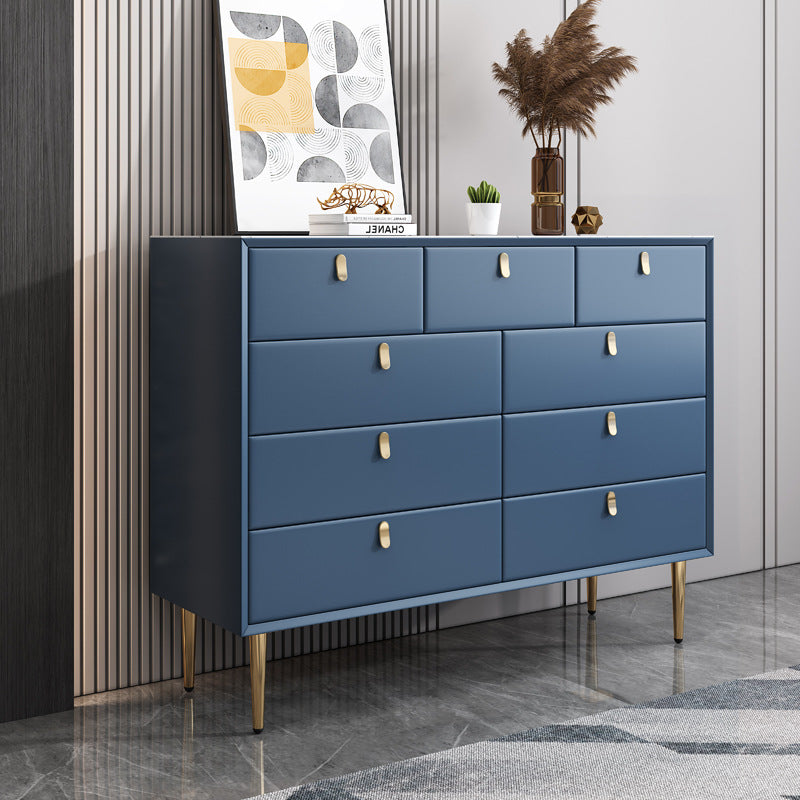 Modern Style Stone Buffet Sideboard 15.7"D Wood Buffet Server for Dining Room Blue 47"L x 16"W x 37"H Clearhalo 'buffet_sideboard' 'Buffets & Sideboards' 'Furniture' 'furniture_buffet_sideboard' 'Kitchen & Dining Furniture' 4948274