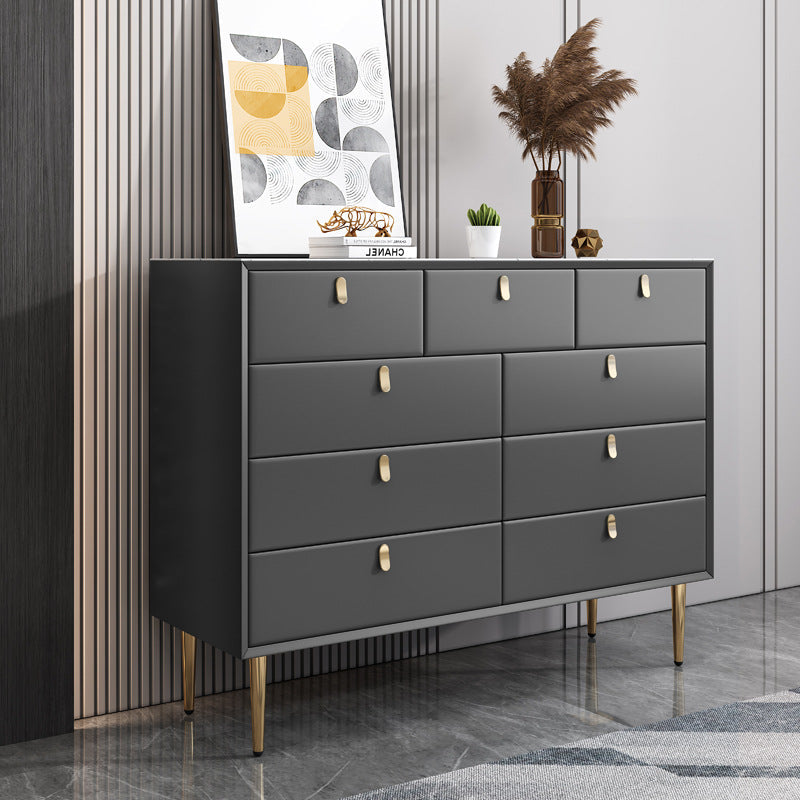 Modern Style Stone Buffet Sideboard 15.7"D Wood Buffet Server for Dining Room Dark Gray 47"L x 16"W x 37"H Clearhalo 'buffet_sideboard' 'Buffets & Sideboards' 'Furniture' 'furniture_buffet_sideboard' 'Kitchen & Dining Furniture' 4948278