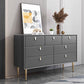 Modern Style Stone Buffet Sideboard 15.7"D Wood Buffet Server for Dining Room Dark Gray 59"L x 16"W x 30"H Clearhalo 'buffet_sideboard' 'Buffets & Sideboards' 'Furniture' 'furniture_buffet_sideboard' 'Kitchen & Dining Furniture' 4948279