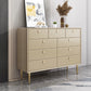 Modern Style Stone Buffet Sideboard 15.7"D Wood Buffet Server for Dining Room Khaki 47"L x 16"W x 37"H Clearhalo 'buffet_sideboard' 'Buffets & Sideboards' 'Furniture' 'furniture_buffet_sideboard' 'Kitchen & Dining Furniture' 4948282
