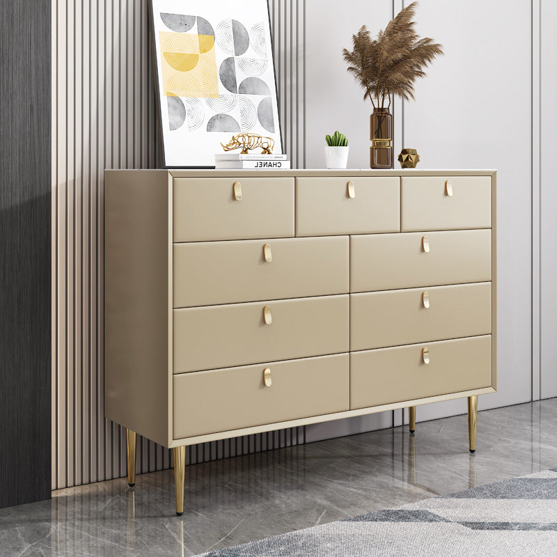 Modern Style Stone Buffet Sideboard 15.7"D Wood Buffet Server for Dining Room Khaki 47"L x 16"W x 37"H Clearhalo 'buffet_sideboard' 'Buffets & Sideboards' 'Furniture' 'furniture_buffet_sideboard' 'Kitchen & Dining Furniture' 4948282