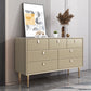 Modern Style Stone Buffet Sideboard 15.7"D Wood Buffet Server for Dining Room Khaki 59"L x 16"W x 30"H Clearhalo 'buffet_sideboard' 'Buffets & Sideboards' 'Furniture' 'furniture_buffet_sideboard' 'Kitchen & Dining Furniture' 4948283