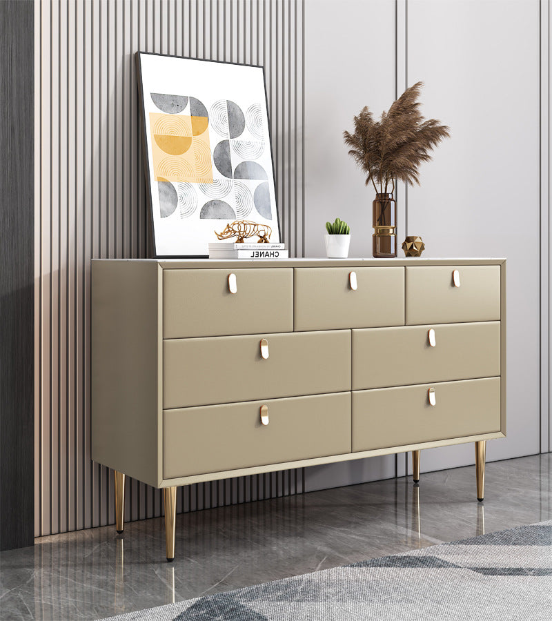 Modern Style Stone Buffet Sideboard 15.7"D Wood Buffet Server for Dining Room Khaki 59"L x 16"W x 30"H Clearhalo 'buffet_sideboard' 'Buffets & Sideboards' 'Furniture' 'furniture_buffet_sideboard' 'Kitchen & Dining Furniture' 4948283