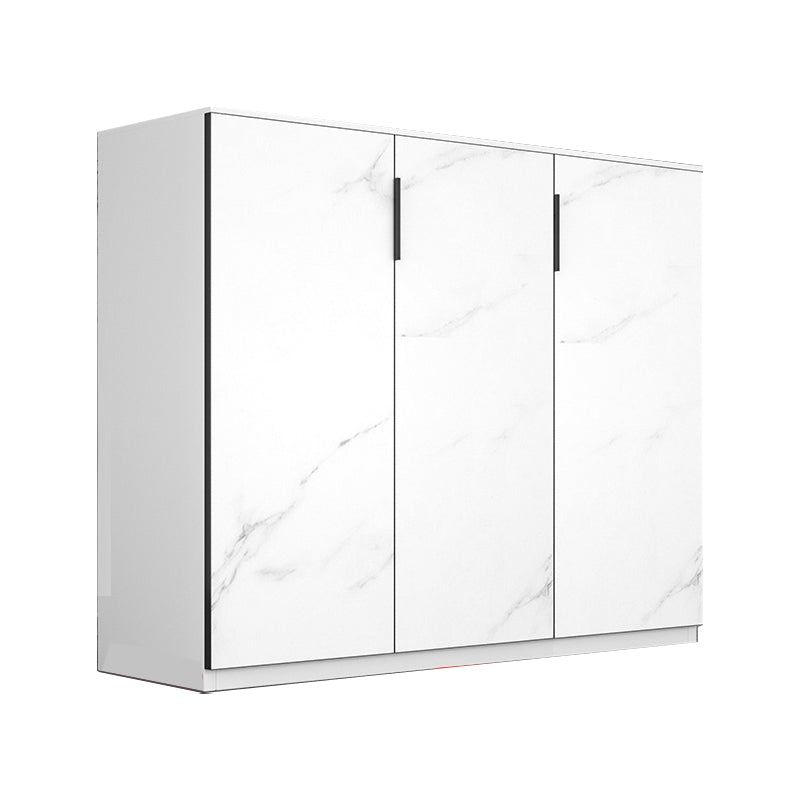 Glam Style Sideboard Table with Locking Drawers Storage Sideboard for Dining Room White 47"L x 14"W x 39"H Clearhalo 'buffet_sideboard' 'Buffets & Sideboards' 'Furniture' 'furniture_buffet_sideboard' 'Kitchen & Dining Furniture' 4948312