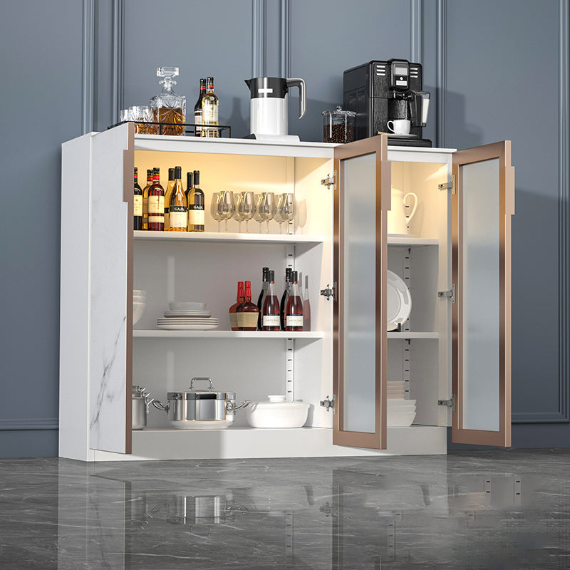 Glam Style Sideboard Table with Locking Drawers Storage Sideboard for Dining Room Clearhalo 'buffet_sideboard' 'Buffets & Sideboards' 'Furniture' 'furniture_buffet_sideboard' 'Kitchen & Dining Furniture' 4948313