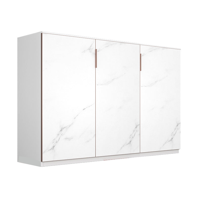 Glam Style Sideboard Table with Locking Drawers Storage Sideboard for Dining Room Off-White 47"L x 14"W x 39"H Clearhalo 'buffet_sideboard' 'Buffets & Sideboards' 'Furniture' 'furniture_buffet_sideboard' 'Kitchen & Dining Furniture' 4948316