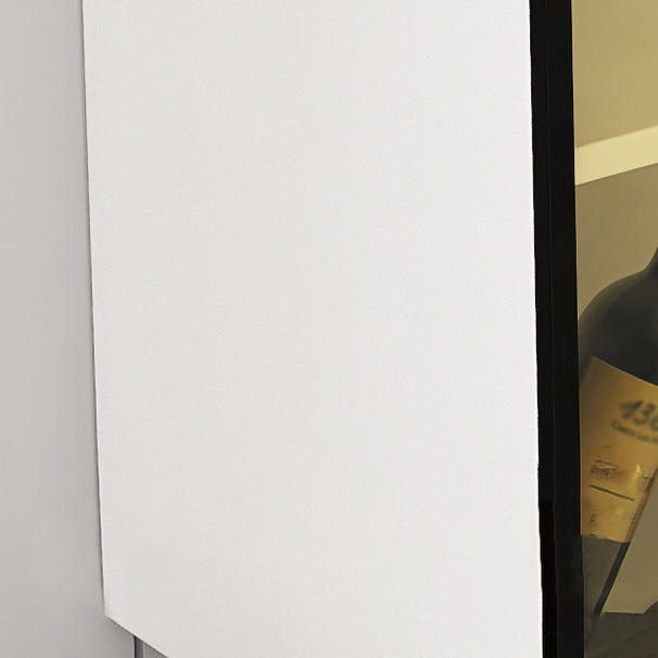 Modern Stone Buffet Sideboard White 33.4"H Dining Room Buffet Server with 2 Glass Doors Clearhalo 'buffet_sideboard' 'Buffets & Sideboards' 'Furniture' 'furniture_buffet_sideboard' 'Kitchen & Dining Furniture' 4948332