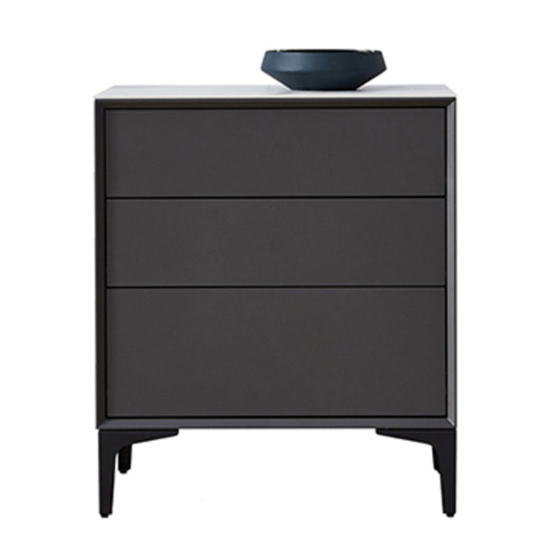 Grey Wood and Stone Buffet Server Modern Living Room Buffet/Console with Drawers Dark Gray 25.5"H x 24"L x 16"W Clearhalo 'buffet_sideboard' 'Buffets & Sideboards' 'Furniture' 'furniture_buffet_sideboard' 'Kitchen & Dining Furniture' 4948369