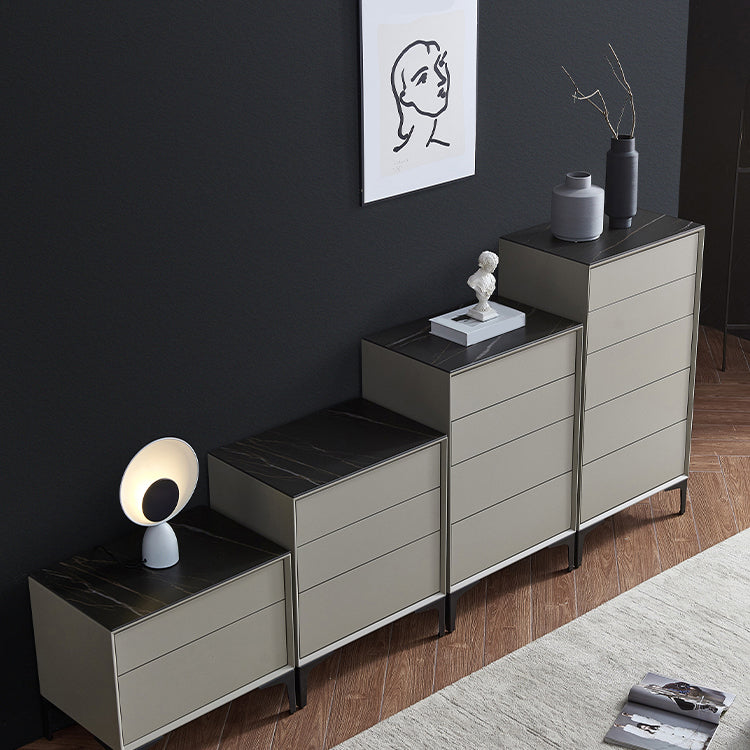 Grey Wood and Stone Buffet Server Modern Living Room Buffet/Console with Drawers Clearhalo 'buffet_sideboard' 'Buffets & Sideboards' 'Furniture' 'furniture_buffet_sideboard' 'Kitchen & Dining Furniture' 4948372