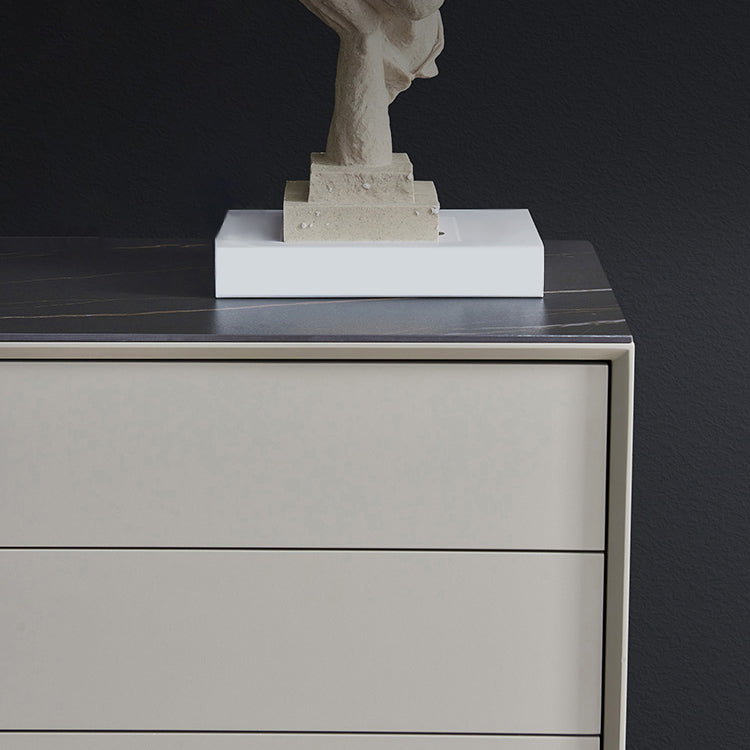 Grey Wood and Stone Buffet Server Modern Living Room Buffet/Console with Drawers Clearhalo 'buffet_sideboard' 'Buffets & Sideboards' 'Furniture' 'furniture_buffet_sideboard' 'Kitchen & Dining Furniture' 4948379