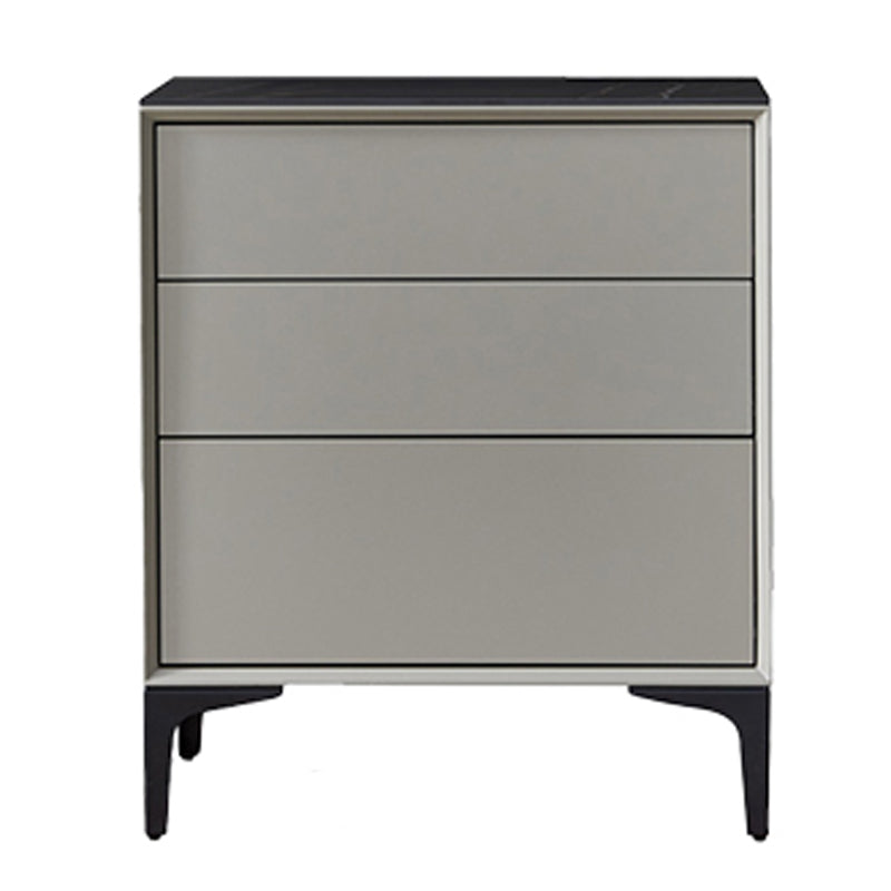Grey Wood and Stone Buffet Server Modern Living Room Buffet/Console with Drawers Light Gray 25.5"H x 24"L x 16"W Clearhalo 'buffet_sideboard' 'Buffets & Sideboards' 'Furniture' 'furniture_buffet_sideboard' 'Kitchen & Dining Furniture' 4948380