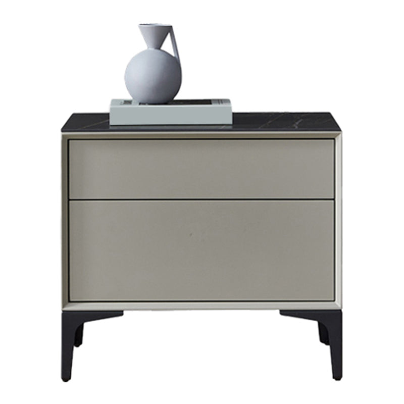Grey Wood and Stone Buffet Server Modern Living Room Buffet/Console with Drawers Light Gray 21"H x 24"L x 16"W Clearhalo 'buffet_sideboard' 'Buffets & Sideboards' 'Furniture' 'furniture_buffet_sideboard' 'Kitchen & Dining Furniture' 4948382
