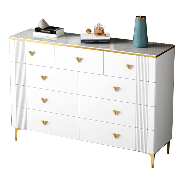 Modern Style Stone Buffet Sideboard White 15.7"D Dining Room Buffet Server with Drawer Clearhalo 'buffet_sideboard' 'Buffets & Sideboards' 'Furniture' 'furniture_buffet_sideboard' 'Kitchen & Dining Furniture' 4948393