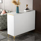 Modern Style Stone Buffet Sideboard White 15.7"D Dining Room Buffet Server with Drawer Clearhalo 'buffet_sideboard' 'Buffets & Sideboards' 'Furniture' 'furniture_buffet_sideboard' 'Kitchen & Dining Furniture' 4948397