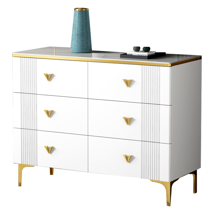 Modern Style Stone Buffet Sideboard White 15.7"D Dining Room Buffet Server with Drawer Clearhalo 'buffet_sideboard' 'Buffets & Sideboards' 'Furniture' 'furniture_buffet_sideboard' 'Kitchen & Dining Furniture' 4948400