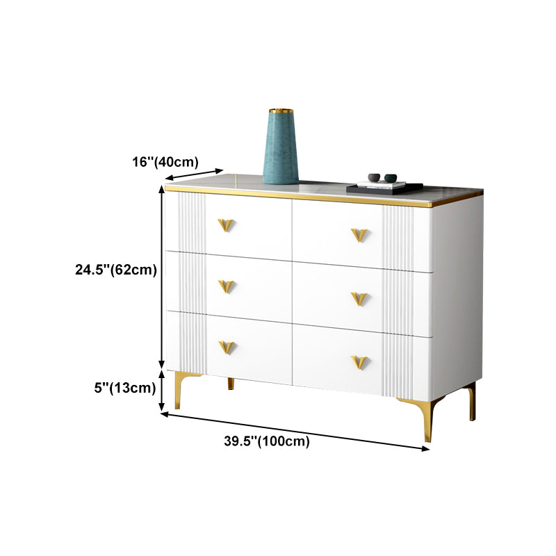 Modern Style Stone Buffet Sideboard White 15.7"D Dining Room Buffet Server with Drawer Clearhalo 'buffet_sideboard' 'Buffets & Sideboards' 'Furniture' 'furniture_buffet_sideboard' 'Kitchen & Dining Furniture' 4948402