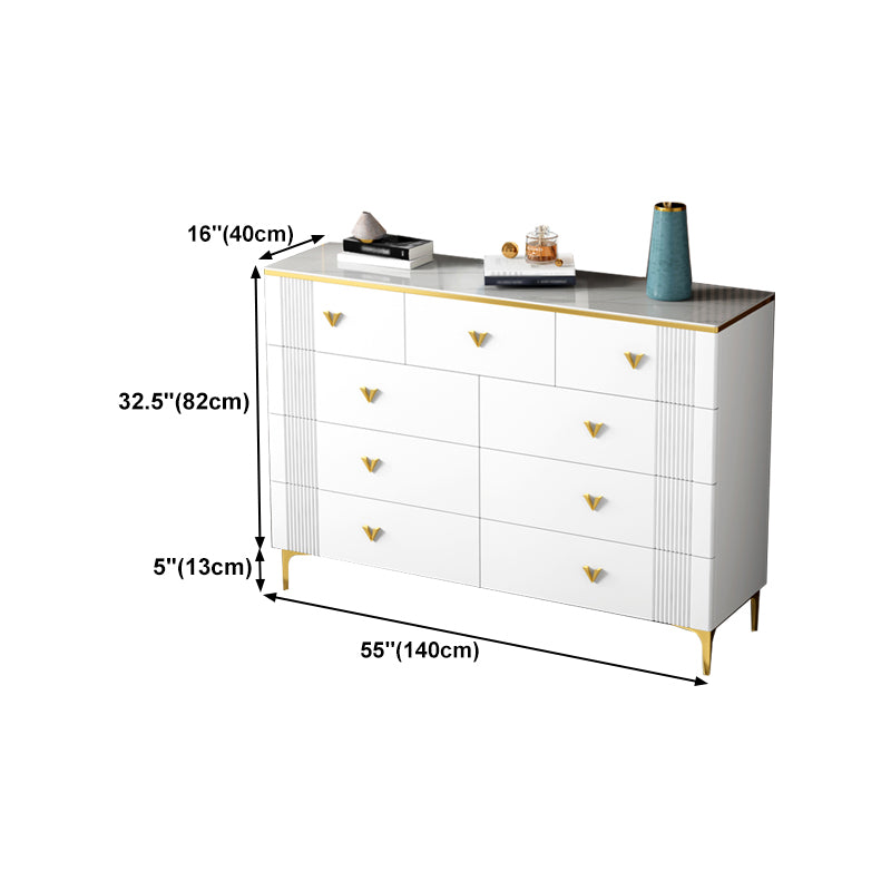 Modern Style Stone Buffet Sideboard White 15.7"D Dining Room Buffet Server with Drawer Clearhalo 'buffet_sideboard' 'Buffets & Sideboards' 'Furniture' 'furniture_buffet_sideboard' 'Kitchen & Dining Furniture' 4948406