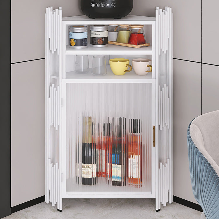 Glam Stone and Metal Sideboard Table 1 Cabinet Glass Door Buffet Stand Clearhalo 'buffet_sideboard' 'Buffets & Sideboards' 'Furniture' 'furniture_buffet_sideboard' 'Kitchen & Dining Furniture' 4948412