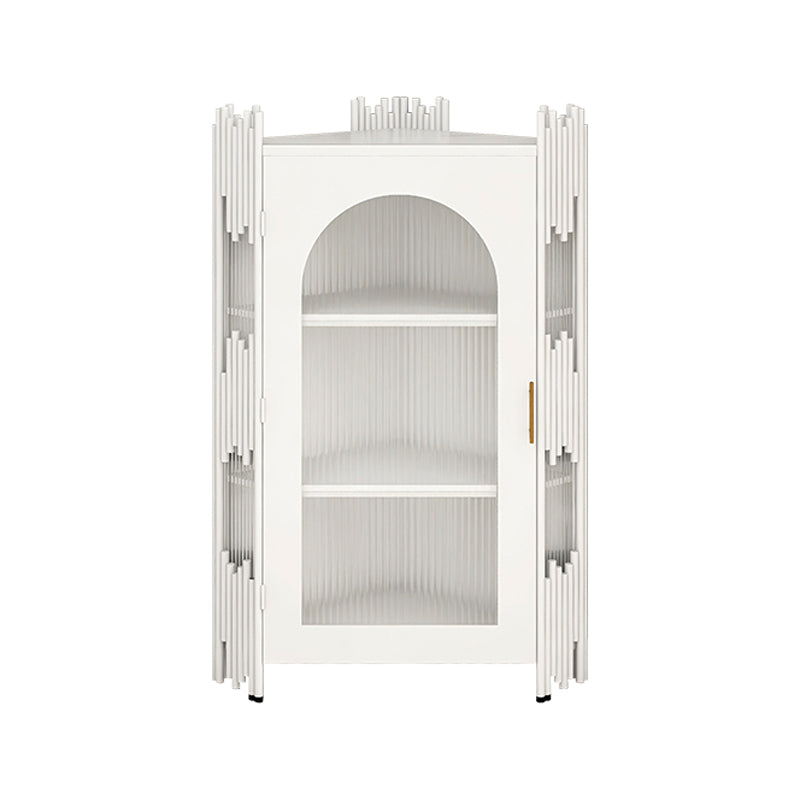 Glam Stone and Metal Sideboard Table 1 Cabinet Glass Door Buffet Stand Clearhalo 'buffet_sideboard' 'Buffets & Sideboards' 'Furniture' 'furniture_buffet_sideboard' 'Kitchen & Dining Furniture' 4948416