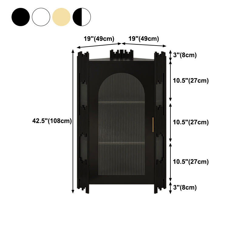 Glam Stone and Metal Sideboard Table 1 Cabinet Glass Door Buffet Stand Clearhalo 'buffet_sideboard' 'Buffets & Sideboards' 'Furniture' 'furniture_buffet_sideboard' 'Kitchen & Dining Furniture' 4948428