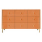 Modern Style Stone Buffet Sideboard 15.7"D Dining Room Buffet Server with Drawer Orange 63"L x 16"W x 32"H Clearhalo 'buffet_sideboard' 'Buffets & Sideboards' 'Furniture' 'furniture_buffet_sideboard' 'Kitchen & Dining Furniture' 4948441