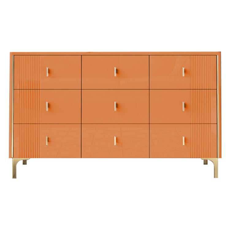 Modern Style Stone Buffet Sideboard 15.7"D Dining Room Buffet Server with Drawer Orange 63"L x 16"W x 32"H Clearhalo 'buffet_sideboard' 'Buffets & Sideboards' 'Furniture' 'furniture_buffet_sideboard' 'Kitchen & Dining Furniture' 4948441