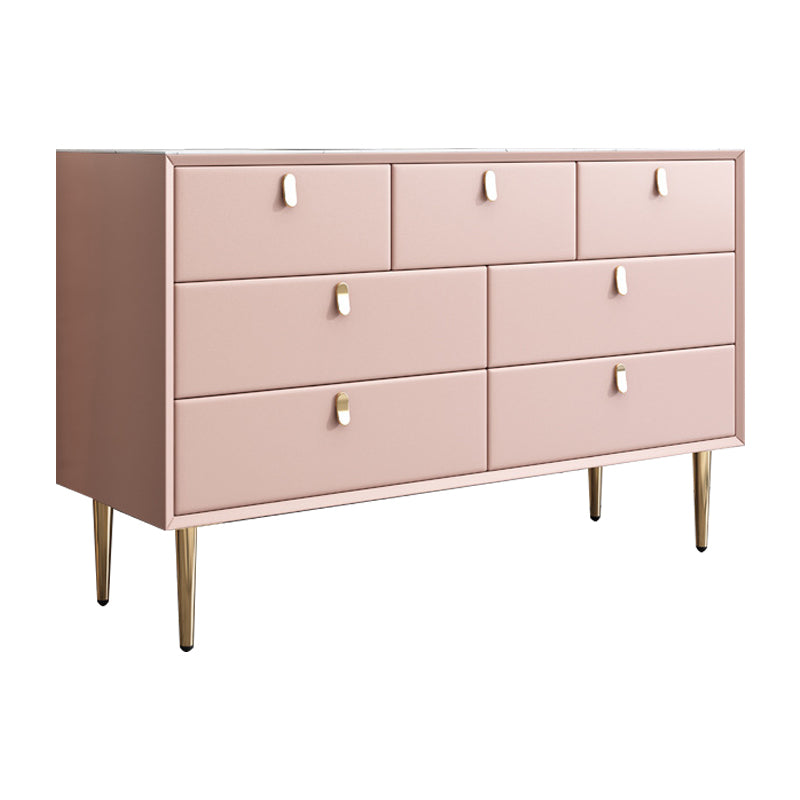 Modern Stone Buffet Sideboard 15.7"D Dining Room Buffet Server with Drawer Pink 59"L x 16"W x 30"H Clearhalo 'buffet_sideboard' 'Buffets & Sideboards' 'Furniture' 'furniture_buffet_sideboard' 'Kitchen & Dining Furniture' 4948460