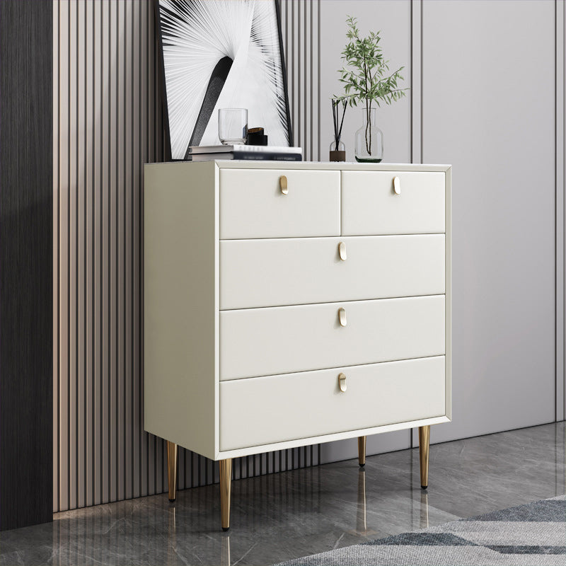 Modern Stone Buffet Sideboard 15.7"D Dining Room Buffet Server with Drawer Off-White 31"L x 16"W x 37"H Clearhalo 'buffet_sideboard' 'Buffets & Sideboards' 'Furniture' 'furniture_buffet_sideboard' 'Kitchen & Dining Furniture' 4948470