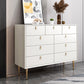 Modern Stone Buffet Sideboard 15.7"D Dining Room Buffet Server with Drawer Off-White 47"L x 16"W x 37"H Clearhalo 'buffet_sideboard' 'Buffets & Sideboards' 'Furniture' 'furniture_buffet_sideboard' 'Kitchen & Dining Furniture' 4948474