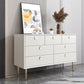 Modern Stone Buffet Sideboard 15.7"D Dining Room Buffet Server with Drawer Off-White 59"L x 16"W x 30"H Clearhalo 'buffet_sideboard' 'Buffets & Sideboards' 'Furniture' 'furniture_buffet_sideboard' 'Kitchen & Dining Furniture' 4948475
